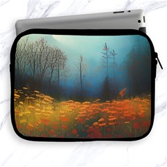 Wildflowers Field Outdoors Clouds Trees Cover Art Storm Mysterious Dream Landscape Apple Ipad 2/3/4 Zipper Cases by Posterlux