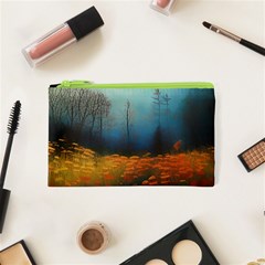 Wildflowers Field Outdoors Clouds Trees Cover Art Storm Mysterious Dream Landscape Cosmetic Bag (xs)