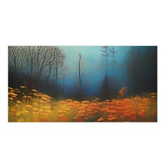 Wildflowers Field Outdoors Clouds Trees Cover Art Storm Mysterious Dream Landscape Satin Shawl 45  X 80 