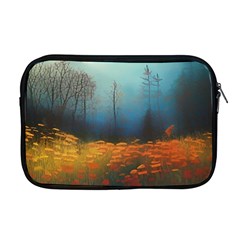 Wildflowers Field Outdoors Clouds Trees Cover Art Storm Mysterious Dream Landscape Apple Macbook Pro 17  Zipper Case by Posterlux