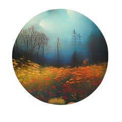 Wildflowers Field Outdoors Clouds Trees Cover Art Storm Mysterious Dream Landscape Mini Round Pill Box (pack Of 3) by Posterlux