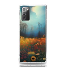 Wildflowers Field Outdoors Clouds Trees Cover Art Storm Mysterious Dream Landscape Samsung Galaxy Note 20 Tpu Uv Case by Posterlux