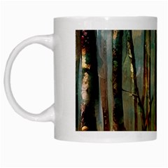 Woodland Woods Forest Trees Nature Outdoors Mist Moon Background Artwork Book White Mug