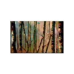 Woodland Woods Forest Trees Nature Outdoors Mist Moon Background Artwork Book Sticker (rectangular) by Posterlux