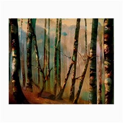 Woodland Woods Forest Trees Nature Outdoors Mist Moon Background Artwork Book Small Glasses Cloth by Posterlux