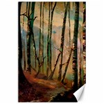 Woodland Woods Forest Trees Nature Outdoors Mist Moon Background Artwork Book Canvas 24  x 36  23.35 x34.74  Canvas - 1