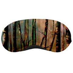 Woodland Woods Forest Trees Nature Outdoors Mist Moon Background Artwork Book Sleep Mask by Posterlux