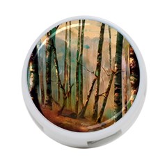 Woodland Woods Forest Trees Nature Outdoors Mist Moon Background Artwork Book 4-port Usb Hub (two Sides) by Posterlux