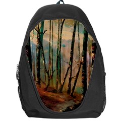 Woodland Woods Forest Trees Nature Outdoors Mist Moon Background Artwork Book Backpack Bag