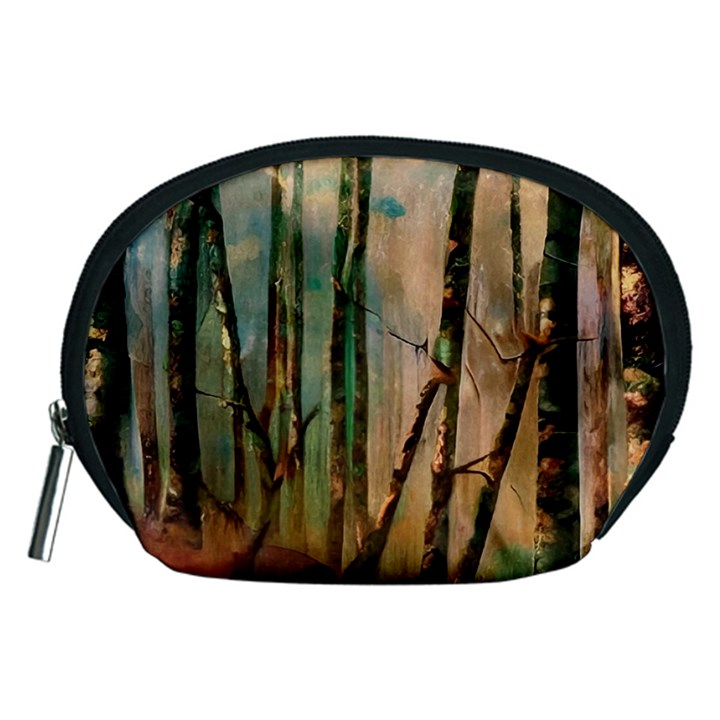 Woodland Woods Forest Trees Nature Outdoors Mist Moon Background Artwork Book Accessory Pouch (Medium)