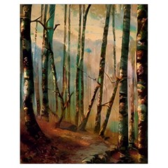 Woodland Woods Forest Trees Nature Outdoors Mist Moon Background Artwork Book Drawstring Bag (small)