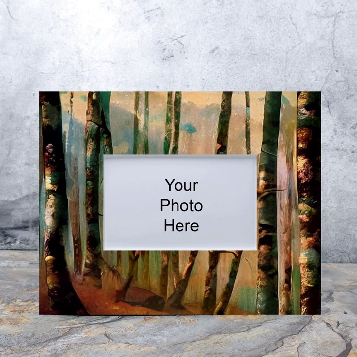 Woodland Woods Forest Trees Nature Outdoors Mist Moon Background Artwork Book White Tabletop Photo Frame 4 x6 