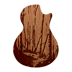 Woodland Woods Forest Trees Nature Outdoors Mist Moon Background Artwork Book Guitar Shape Wood Guitar Pick Holder Case And Picks Set