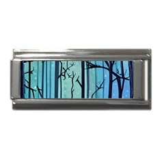 Nature Outdoors Night Trees Scene Forest Woods Light Moonlight Wilderness Stars Superlink Italian Charm (9mm) by Posterlux