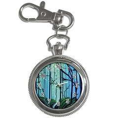 Nature Outdoors Night Trees Scene Forest Woods Light Moonlight Wilderness Stars Key Chain Watches by Posterlux