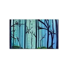 Nature Outdoors Night Trees Scene Forest Woods Light Moonlight Wilderness Stars Sticker Rectangular (10 Pack) by Posterlux