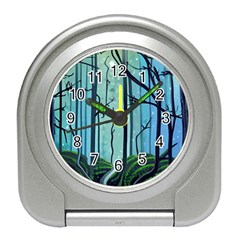 Nature Outdoors Night Trees Scene Forest Woods Light Moonlight Wilderness Stars Travel Alarm Clock by Posterlux