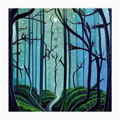 Nature Outdoors Night Trees Scene Forest Woods Light Moonlight Wilderness Stars Medium Glasses Cloth by Posterlux