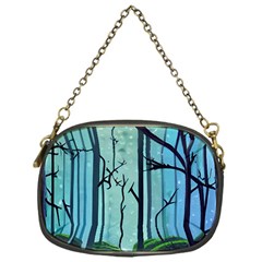 Nature Outdoors Night Trees Scene Forest Woods Light Moonlight Wilderness Stars Chain Purse (one Side) by Posterlux