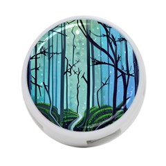 Nature Outdoors Night Trees Scene Forest Woods Light Moonlight Wilderness Stars 4-port Usb Hub (two Sides)