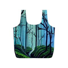 Nature Outdoors Night Trees Scene Forest Woods Light Moonlight Wilderness Stars Full Print Recycle Bag (s) by Posterlux