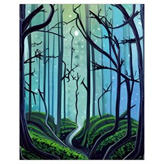 Nature Outdoors Night Trees Scene Forest Woods Light Moonlight Wilderness Stars Drawstring Bag (small)