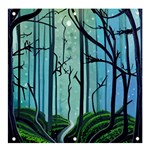 Nature Outdoors Night Trees Scene Forest Woods Light Moonlight Wilderness Stars Banner and Sign 4  x 4  Front