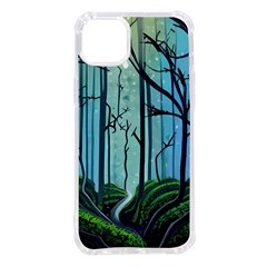 Nature Outdoors Night Trees Scene Forest Woods Light Moonlight Wilderness Stars Iphone 14 Plus Tpu Uv Print Case by Posterlux