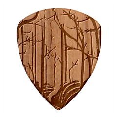 Nature Outdoors Night Trees Scene Forest Woods Light Moonlight Wilderness Stars Wood Guitar Pick (set Of 10) by Posterlux