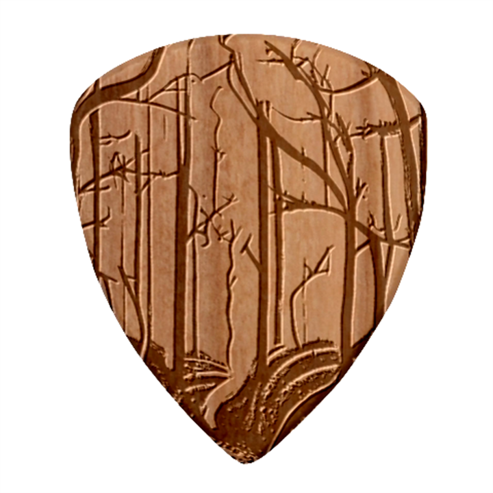 Nature Outdoors Night Trees Scene Forest Woods Light Moonlight Wilderness Stars Wood Guitar Pick (Set of 10)