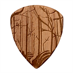 Nature Outdoors Night Trees Scene Forest Woods Light Moonlight Wilderness Stars Wood Guitar Pick (Set of 10) Front