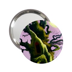 Outdoors Night Full Moon Setting Scene Woods Light Moonlight Nature Wilderness Landscape 2 25  Handbag Mirrors by Posterlux