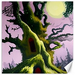 Outdoors Night Full Moon Setting Scene Woods Light Moonlight Nature Wilderness Landscape Canvas 20  X 20 