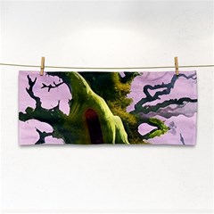 Outdoors Night Full Moon Setting Scene Woods Light Moonlight Nature Wilderness Landscape Hand Towel by Posterlux