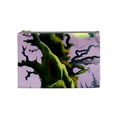 Outdoors Night Full Moon Setting Scene Woods Light Moonlight Nature Wilderness Landscape Cosmetic Bag (medium) by Posterlux