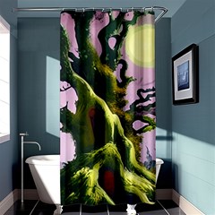 Outdoors Night Full Moon Setting Scene Woods Light Moonlight Nature Wilderness Landscape Shower Curtain 36  X 72  (stall)  by Posterlux