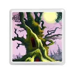 Outdoors Night Full Moon Setting Scene Woods Light Moonlight Nature Wilderness Landscape Memory Card Reader (square) by Posterlux