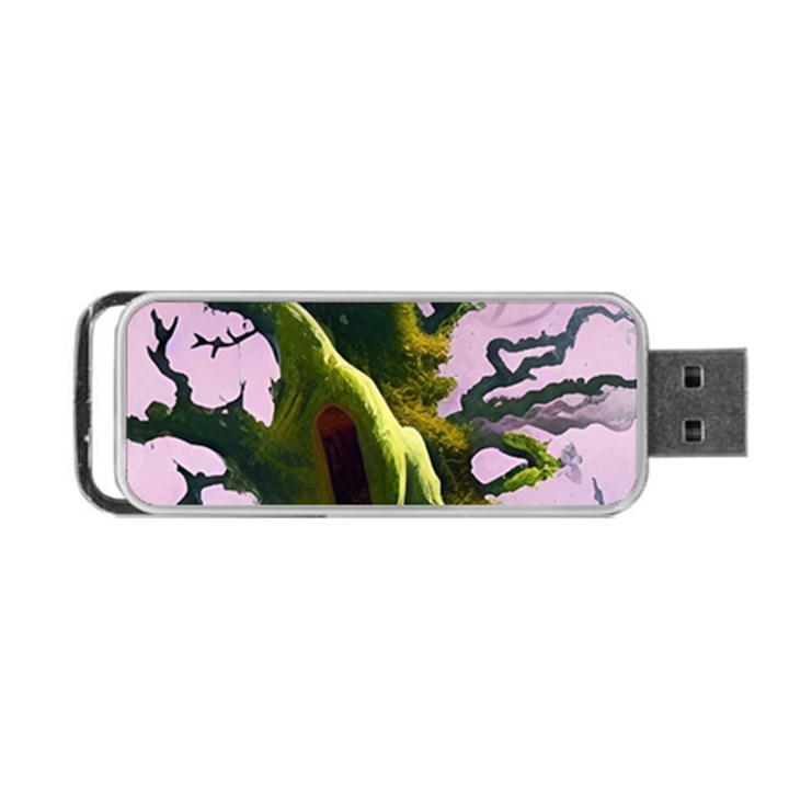 Outdoors Night Full Moon Setting Scene Woods Light Moonlight Nature Wilderness Landscape Portable USB Flash (One Side)