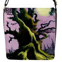 Outdoors Night Full Moon Setting Scene Woods Light Moonlight Nature Wilderness Landscape Flap Closure Messenger Bag (s) by Posterlux