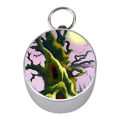 Outdoors Night Full Moon Setting Scene Woods Light Moonlight Nature Wilderness Landscape Mini Silver Compasses