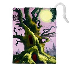 Outdoors Night Full Moon Setting Scene Woods Light Moonlight Nature Wilderness Landscape Drawstring Pouch (4xl)