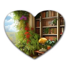 Room Interior Library Books Bookshelves Reading Literature Study Fiction Old Manor Book Nook Reading Heart Mousepad by Posterlux