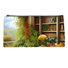 Room Interior Library Books Bookshelves Reading Literature Study Fiction Old Manor Book Nook Reading Pencil Case by Posterlux