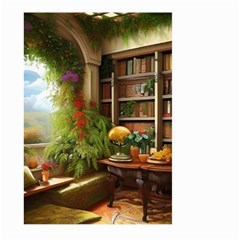 Room Interior Library Books Bookshelves Reading Literature Study Fiction Old Manor Book Nook Reading Large Garden Flag (two Sides) by Posterlux