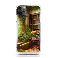 Room Interior Library Books Bookshelves Reading Literature Study Fiction Old Manor Book Nook Reading Iphone 11 Pro Max 6 5 Inch Tpu Uv Print Case by Posterlux