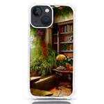 Room Interior Library Books Bookshelves Reading Literature Study Fiction Old Manor Book Nook Reading iPhone 13 mini TPU UV Print Case Front