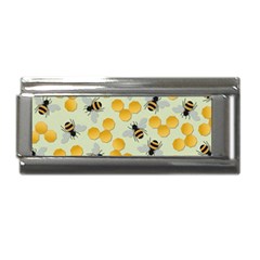 Bees Pattern Honey Bee Bug Honeycomb Honey Beehive Superlink Italian Charm (9mm) by Bedest