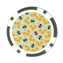 Bees Pattern Honey Bee Bug Honeycomb Honey Beehive Poker Chip Card Guard by Bedest