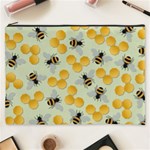 Bees Pattern Honey Bee Bug Honeycomb Honey Beehive Cosmetic Bag (XXXL) Front