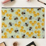 Bees Pattern Honey Bee Bug Honeycomb Honey Beehive Cosmetic Bag (XXXL) Back